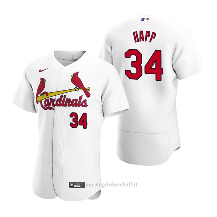Maglia Baseball Uomo St. Louis Cardinals J.a. Happ Autentico Home Bianco